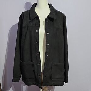 Boston Traders Ladies Black Truckers Jacket Oversized Fit‎ Snap Front